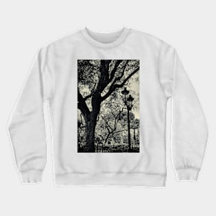 Tortured trees and a lamp post in Barcelona Crewneck Sweatshirt